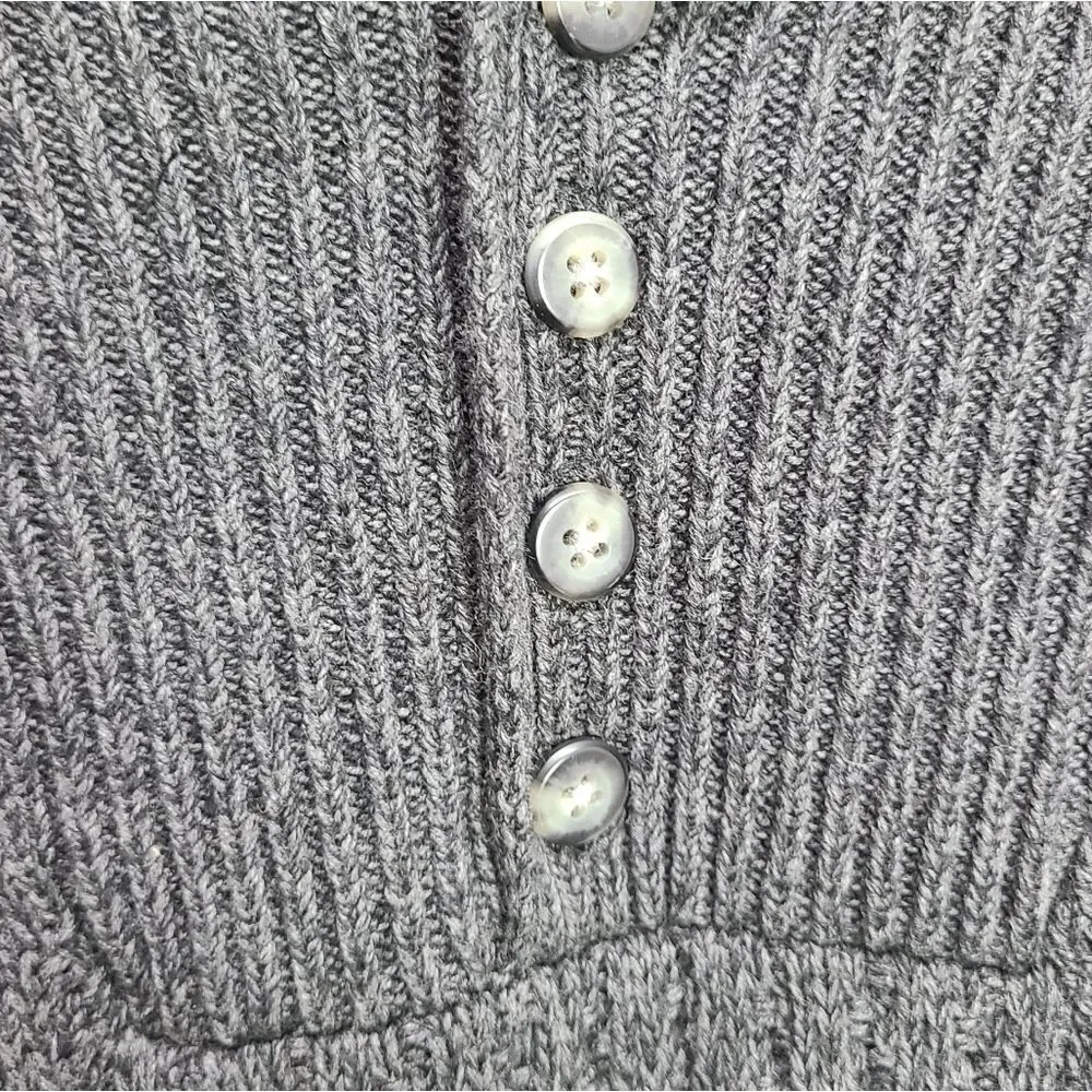Eddie Bauer Men's Knitted 100% Cotton Gray Sweater Like New Size Large‎